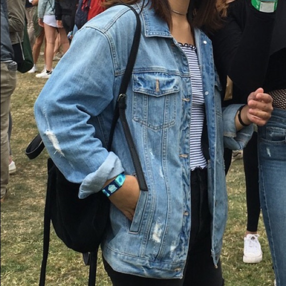 Hollister distressed denim jacket
